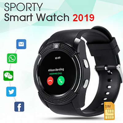 Smart V8 Montre connectée bluetooth homme montre Camera